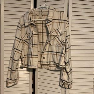 cropped plaid shacket